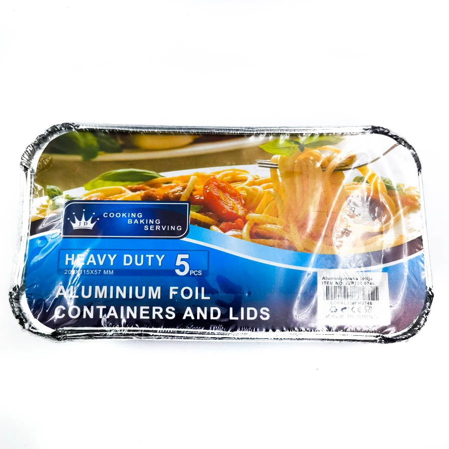 Aluminijumska ambalaža pravougaona sa poklopcem  5/1