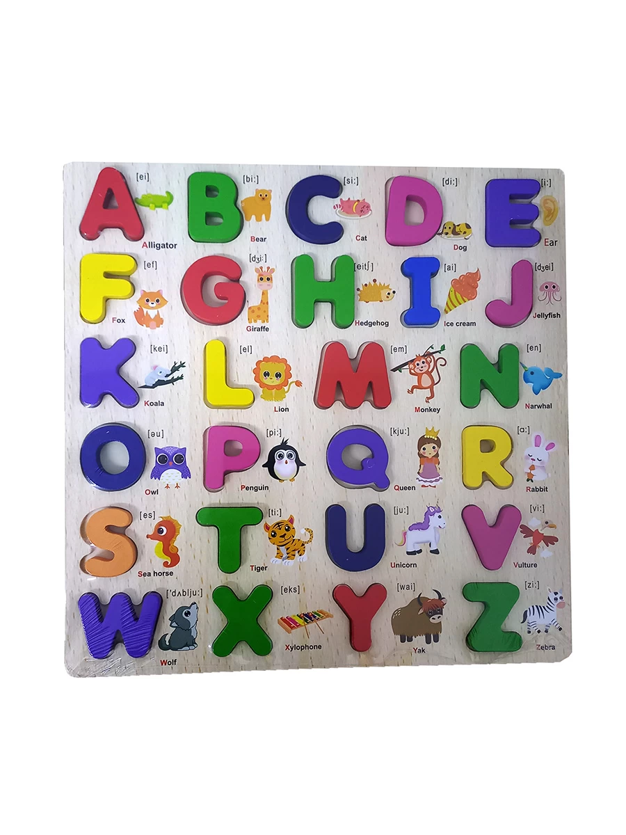 Dečiji set drvenih puzzli alfabet